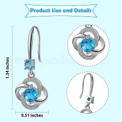 Flower Cubic Zirconia Drop Earring&nbsp;JE910A