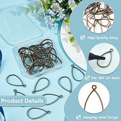 50Pcs Alloy Open Back Bezel Pendants&nbsp;FIND-OC0003-35AB