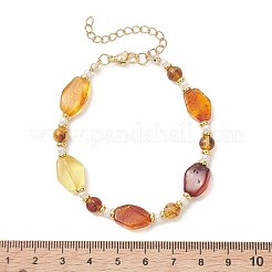 Gradient Color Natural Amber & Shell Pearl Beaded Bracelets for Women&nbsp;BJEW-JB13553