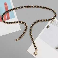 1Pc Alloy PU Leather Braided Waist Chains for Woman&nbsp;AJEW-CL0005-49A