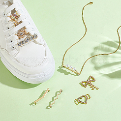 8Pcs 8 Styles Brass & Alloy Rhinestone Shoe Decoration&nbsp;FIND-GO0003-58