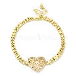 Brass Micro Pave Cubic Zirconia Link Bracelets&nbsp;LS-BJEW-S158-13G-B