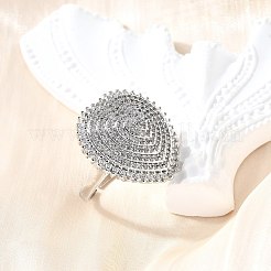 Brass Micro Pave Cubic Zirconia Cuff Rings&nbsp;RJEW-V007-06P