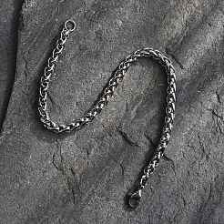 Tarnish Resistant 304 Stainless Steel Wheat Chains Bracelets&nbsp;BJEW-O091-04P