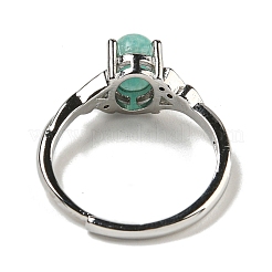 Oval Natural Amazonite Rings&nbsp;RJEW-Q818-01P-01A