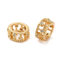 Rack Plating Brass Cubic Zirconia Beads&nbsp;KK-K349-06G