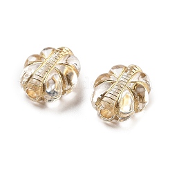 Metal Enlaced Transparent Acrylic Beads&nbsp;MACR-M045-11