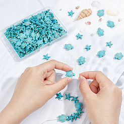 200Pcs Dyed Synthetic Turquoise and Howlite Beads&nbsp;G-SC0002-42