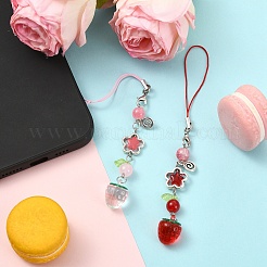 2Pcs Acrylic & Glass Mobile Straps&nbsp;HJEW-YW00191
