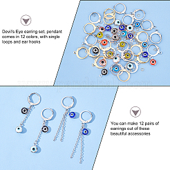 DIY Evil Eye Drop Earring Making Kit&nbsp;DIY-AR0002-72