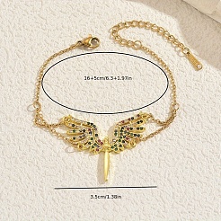 Brass Micro Pave Cubic Zirconia Link Bracelets&nbsp;DC6759