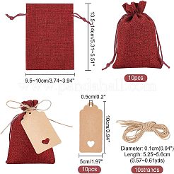 10Pcs Burlap Packing Pouches Drawstring Bags&nbsp;ABAG-NB0001-40A