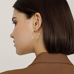Brass Half Hoop Earrings&nbsp;EJEW-BC0001-03G