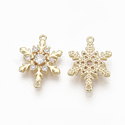 Brass Micro Pave Clear Cubic Zirconia Links&nbsp;ZIRC-Q021-044G-NF