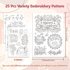 4 Sheets 11.6x8.2 Inch Stick and Stitch Embroidery Patterns&nbsp;DIY-WH0455-224