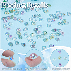 80Pcs Teardrop Electroplated Transparent Glass Charms&nbsp;GLAA-PA0001-68