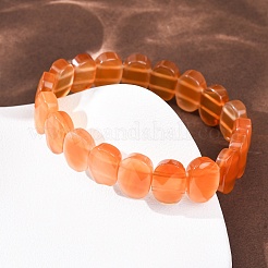 Dyed & Heated Natural Carnelian Faceted Beaded Stretch Bracelets for Women&nbsp;BJEW-K251-07P