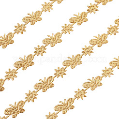 20 Yards Malan Flower and Butterfly Polyester Lace Trim&nbsp;OCOR-TAC0016-18G