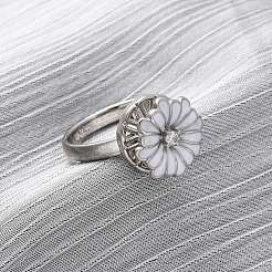 Brass Micro Pave Cubic Zirconia Rotating Finger Rings&nbsp;RJEW-S636-04P