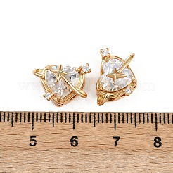 Brass Micro Pave Cubic Zirconia Beads&nbsp;KK-C115-16G