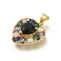 Rack Plating Brass with Cubic Zirconia Pendants&nbsp;KK-Z086-15G-01