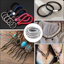 5M Braided Round PU Leather Jewelry Cord&nbsp;OCOR-GF0004-96B-04