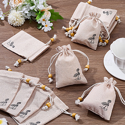 20Pcs Burlap Packing Pouches&nbsp;ABAG-SP0001-57A
