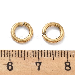 Ion Plating(IP) 304 Stainless Steel Open Jump Rings&nbsp;X-STAS-M081-02G-03
