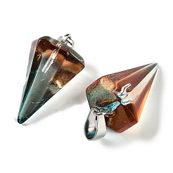 Spray Painted Glass Pendants&nbsp;GLAA-Z007-03G