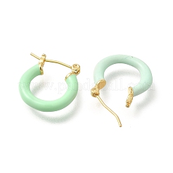 Brass Enamel Hoop Earrings for Women&nbsp;LS-EJEW-M211-01LG-D