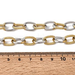 9MM Duo Tone 304 Stainless Steel Textured Cable Chain Necklaces for Women Men&nbsp;SA-CBA37BC-19GP