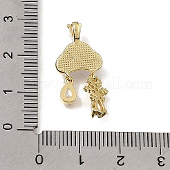 Brass Micro Pave Clear Cubic Zirconia Pendants&nbsp;KK-CBAA632-03G