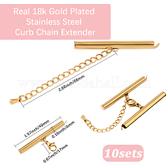 10 Sets Stainless Steel Curb Chain Extender&nbsp;STAS-BBC0008-21B-G