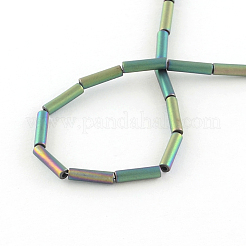 Tube Electroplate Non-magnetic Synthetic Hematite Bead Strands&nbsp;G-S203-26D