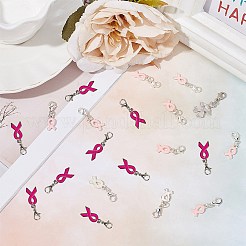 October Breast Cancer Pink Awareness Ribbon Alloy Enamel Pendants&nbsp;ENAM-SC0001-69