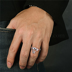 Adjustable Rhodium Plated 925 Sterling Silver Finger Rings&nbsp;JR818A