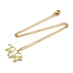 201 Stainless Steel Pendant Necklaces&nbsp;NJEW-T009-JN038-2-45