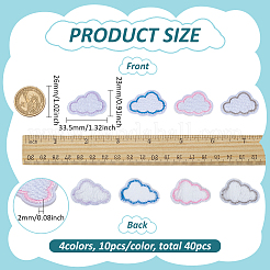 40Pcs 4 Colors Polyester Cloth Patches&nbsp;PATC-FG0003-11