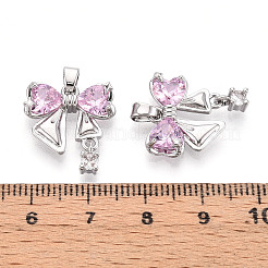 Brass Micro Pave Cubic Zirconia Pendants&nbsp;KK-N264-06P