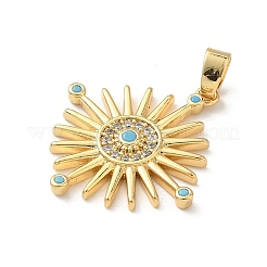 Brass Micro Pave Cubic Zirconia Pendants&nbsp;KK-F905-18G-03