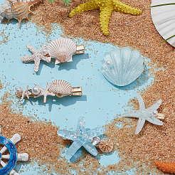 Starfish & Shell Shape Resin Alligator Hair Clips&nbsp;PHAR-WH0006-35
