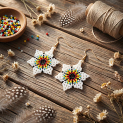 Bohemian Handmade Glass Seed Beads Dangle Earrings&nbsp;IE0673