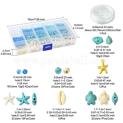 DIY Synthetic Turquoise & Seed Beads Bracelets Making Kits&nbsp;DIY-FS0006-99