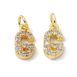 Real 18K Gold Plated Brass Micro Pave Clear Cubic Zirconia Charms&nbsp;KK-E068-VB452-G