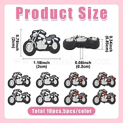 10Pcs 2 Colors Motorbike Silicone Focal Beads&nbsp;SIL-YW0002-32