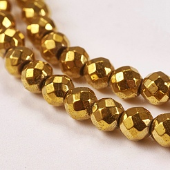 Electroplate Non-magnetic Synthetic Hematite Beads Strands&nbsp;G-J169B-4mm-04