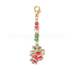 5Pcs 5 Styles Christmas Alloy Enamel Pandant Decorations&nbsp;HJEW-JM01948