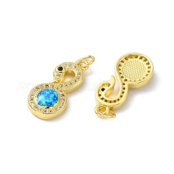 Brass Micro Pave Cubic Zirconia Pendants&nbsp;KK-A197-13G