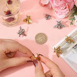 12Pcs 2 Colors Alloy Bees Lapel Pin&nbsp;JEWB-CA0001-54