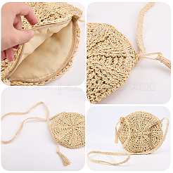 1Pc Papyrus Cotton Knitted Crossbody Bags&nbsp;AJEW-BBC0002-27B